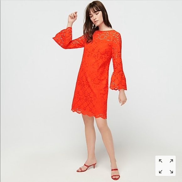 J. Crew Dresses & Skirts - J Crew // Bell Sleeve Dress in Embroidered Eyelet